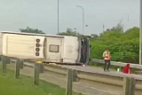 Kecelakaan tunggal di exit tol Cikopo akibatkan 12 orang meninggal