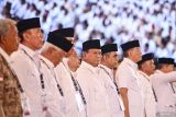Prabowo Subianto hadiri Rakornas Gerindra di JIExpo Kemayoran