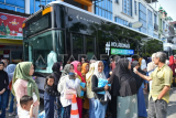 Peluncuran bus listrik gratis di Medan