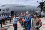 Kedatangan pesawat C130J Super Hercules A1344