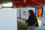 Seorang warga lansia membawa surat suara seusai pencoblosan saat Pemungutan Suara Ulang (PSU) Pemilu 2024 di  TPS 01, Desa Teubaluy, kecamatan, Darul Kamal, kabupaten Aceh Besar, Aceh, Sabtu (24/2/2024). Komisi Independen Pemilihan (KIP) provinsi Aceh menggelar  Pemungutan Suara Ulang (PSU) pada 16 TPS  di sembilan kabupaten/kota  di provinsi Aceh karena terjadinya pelanggaran aturan pemilu 2024.  ANTARA FOTO/Ampelsa.