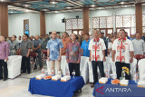  Peserta Rapat Anggota Tahunan (RAT) Koperasi Karyawan Indocement Ke 46 tanggal ⁠24 Februari 2024, di Auditorium Masjid As-Salam PT. Indocement Tunggal Prakarsa. (Foto Antara/Humas Indocement).
