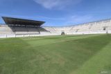 Suasana stadion Gelora Daha Jayati Kediri di Desa Bulusari, Kabupaten Kediri, Jawa Timur, Senin (3/6/2024). Progres pembangunan stadion berstandar interasional dengan kapasitas 15 ribu penonton tersebut telah mencapai 70 persen. Antara Jatim/Prasetia Fauzani/um