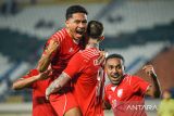 Pesepakbola Borneo FC melakukan seleberasi usai mencetak gol ke gawang Persis Solo pada pertandingan laga kedua Grup A Piala Presiden di Stadion Si Jalak Harupat, Kabupaten Bandung, Jawa Barat, Jumat (19/7/2024). Borneo FC menang atas Persis Solo dengan skor 2-0. ANTARA FOTO/Raisan Al Farisi/agr