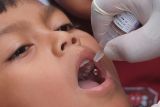 Tenaga kesehatan memberikan pelayanan imunisasi polio tahap pertama kepada siswa SD Negeri 12 Peguyangan saat Pekan Imunisasi Nasional (PIN) Polio 2024 di Kota Denpasar, Bali, Selasa (30/7/2024). Dinas Kesehatan Provinsi Bali menargetkan 492.958 anak terimunisasi pada Pekan Imunisasi Nasional (PIN) Polio 2024 yang digelar pemerintah secara serentak. ANTARA FOTO/Nyoman Hendra Wibowo/wsj.