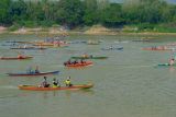 Lomba Balap Perahu Ketek Nelayan di Muba meriah