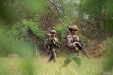 Prajurit Korps Marinir Amerika Serikat (USMC) melaksanakan praktek patroli pada Latihan Gabungan Bersama (Latgabma) Super Garuda Shield (SGS) di Lapangan Bhumi Marinir Karangpilang, Surabaya, Jawa Timur, Selasa (27/8/2024). Latihan tersebut bertujuan untuk berbagi teknik dan taktik dalam melaksanakan patroli tempur. Antara Jatim/Umarul Faruq/mas