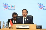 Presiden Joko Widodo menyampaikan pandangannya saat Joint Leaders Session Indonesia-Africa Forum (IAF) II and High-Level Forum on Multi-Stakeholder Partnerships (HLF MSP) di Nusa Dua, Bali, Senin (2/9/2024). Forum HLF MSP and Indonesia-Africa Forum II tersebut menyelenggarakan 12 event secara paralel dan 17 event pendamping yang dihadiri delegasi dari 24 negara. ANTARA FOTO/Media Center IAF II-HLF MSP/Galih Pradipta/wsj.