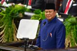 Presiden Prabowo Subianto menyampaikan pidato usai dilantik pada sidang paripurna MPR di Gedung Nusantara, Kompleks Parlemen, Senayan, Jakarta, Minggu (20/10/2024). Prabowo Subianto dan Gibran Rakabuming Raka dilantik sebagai Presiden dan Wakil Presiden Republik Indonesia masa bakti 2024-2029. ANTARA FOTO/Rivan Awal Lingga/wsj.