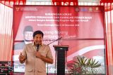 Menteri Perumahan dan Kawasan Permukiman Maruarar Sirait memberikan kata sambutan usai meninjau lokasi rumah subsidi di Perumahan Cicalengka Buana Raya 2 di Cicalengka, Kabupaten Bandung, Jawa Barat, Minggu (29/12/2024). Dalam kunjungan kerjanya di Kabupaten Bandung, Marurarar Sirait meninjau salah satu lokasi untuk program tiga juta rumah subsidi serta membagikan sembako kepada masyarakat sekitar lokasi. ANTARA FOTO/Raisan Al Farisi/agr
