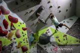 Atlet muda yang tergabung dalam Parahyangan Sport Climbing berlatih memanjat bouldering di Pusat Latihan Terpadu Atlet Panjat Tebing, Kabupaten Bandung Barat, Jawa Barat, Rabu (19/2/2025). Klub panjat tebing yang berdiri di bawah organisasi Federasi Panjat Tebing Indonesia (FPTI) Kabupaten Bandung Barat tersebut terus berupaya melakukan regenerasi atlet muda dengan menjaring bibit bakat atlet sejak usia dini untuk menghadapi ajang kompetisi tingkat regional hingga nasional. ANTARA FOTO/Abdan Syakura/agr