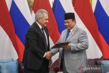 Prabowo sambut kedatangan Sekretaris Dewan Keamanan Rusia Sergei . Shoigu