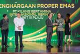 Kilang Pertamina Plaju Palembang kembali raih  Proper Emas