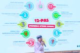 Menteri Sosial Saifullah Yusuf menyampaikan paparan pada kunjungan kerja di Pendopo Banyuwangi, Jawa Timur, Jumat (18/4/2025). Kunjungan kerja tersebut membahas tentang program Sekolah Rakyat yang akan menjadi tempat pendidikan karakter, peningkatan kapasitas serta sarana mobilitas sosial antar generasi sebagai upaya pengentasan kemiskinan melalui jalur pendidikan. Antara Jatim/Budi Candra Setya/um