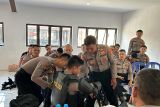 Brimob dan Samapta Polda Lampung latihan bersama pengamanan Hari Buruh
