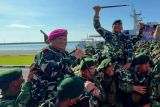 Danlantamal VI Makassar sambut kepulangan Satgas Pamtas RI-PNG Mobile Yonif 432