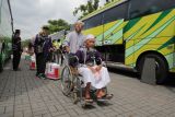 Jamaah calon haji Sleman diberangkatkan menuju Asrama Haji Donohudan Boyolali