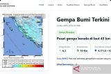 Bengkulu diguncang gempa magnitudo 6,3