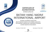 Hang Nadim Batam raih akreditasi Pengalaman Pelanggan level 2 dari ACI