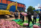 Puluhan ton bawang ilegal di Kepri dimusnahkan oleh Karantina dan Bea Cukai