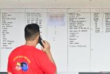 Warga melihat daftar korban tenggelamnya KMP Tunu Pratama Jaya di Pelabuhan Gilimanuk, Jembrana, Bali, Kamis (3/7/2025). Hingga Kamis (3/7) petang, tim SAR gabungan telah berhasil mengevakuasi enam orang korban meninggal dunia dan 29 orang korban selamat yang merupakan penumpang kapal yang tenggelam di Selat Bali setelah berlayar dari Pelabuhan Ketapang menuju Pelabuhan Gilimanuk. ANTARA FOTO/Fikri Yusuf/wsj.