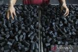 Pekerja menyortir briket arang dari tempurung kelapa untuk diekspor ke Timur Tengah di tempat produksi Harapan Agri Sentosa, Kota Serang, Banten, Jumat (11/7/2025). Kementerian Perdagangan mencatat total transaksi penjajakan kesepakatan bisnis (business matching) ekspor produk usaha mikro, kecil, dan menengah (UMKM) mencapai 87,04 juta dolar AS atau sekitar Rp1,41 triliun selama semester pertama 2025, dan optimistis penjajakan bisnis Kemendag tersebut dapat terus berkontribusi mengakselerasi ekspor produk UMKM. ANTARA FOTO/Angga Budhiyanto/gp