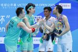 Rayakan gelar China Open 2025, Fajar/Fikri joget 