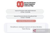 Istana membuka laman pendaftaran peserta upacara HUT Ke-80 RI di Istana Merdeka
