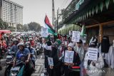 Teriakan Free Palestine menggema di kawasan Patung Kuda