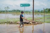 Warga melintasi genangan banjir di Desa Kutorenon, Kecamatan Sukodono, Lumajang, Jawa Timur, Minggu (2/11/2025). Pemerintah Kabupaten Lumajang menetapkan status tanggap darurat bencana banjir dan tanah longsor pada 1 hingga 7 November 2025, dengan langkah penanganan berupa penyediaan dapur umum, penurunan Tim Reaksi Cepat (TRC) dan relawan serta pemantauan wilayah rawan bencana. ANTARA Jatim/Irfan Sumanjaya/mas.
