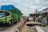 Polisi Banyuasin rekayasa lalu lintas respons jalan amblas di KM 13 Lintas Timur Sumatera