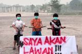 Kebakaran 8 hektare lahan picu asap tebal di Kota Rantau