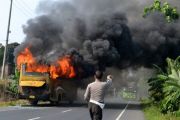 Bus Mudik Terbakar