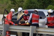 Simulasi penanganan kecelakaan di jalan tol