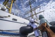 Pelepasan KRI Bima Suci di Tual