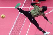 Tim Sepak Takraw Double Event Putri Sumbar Menang