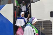 Kepulangan jamaah haji kloter pertama asal Lampung Utara