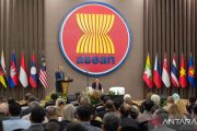 Malaysian Prime Minister Anwar Ibrahim delivers a speech at the ASEAN Secretariat