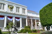The Presidential Palace is beautified ahead of the Indonesian Independence Day