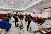 100 PPSU kompak cukur rambut bareng di Jakarta Selatan
