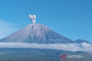 Gunung Semeru erupsi lima kali dengan tinggi letusan hingga 1 km