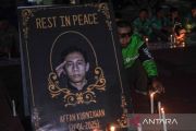 Aksi solidaritas pengendara ojek daring di Kendari