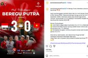 Tim tenis putra Indonesia melaju ke semifinal usai tekuk Vietnam 3-0