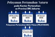 Layanan pertanahan di DKI tetap buka saat libur Natal dan tahun baru