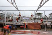Pembangunan huntara korban bencana banjir Aceh Tamiang