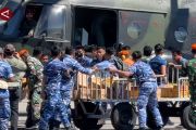 Bantuan BNPB untuk korban banjir Aceh tiba di Bandara Malikussaleh