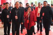 Megawati disambut Prananda dan Hasto hadiri Rakernas PDIP hari kedua