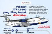 Pesawat ATR 42-500 yang hilang kontak diketemukan