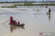 Terisolasi banjir! perjuangan siswa di Kajejeng dayung sampan lewati sawah demi bisa belajar