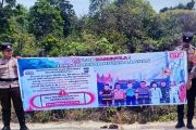 Polres Natuna pasang spanduk setop karhutla di lokasi rawan